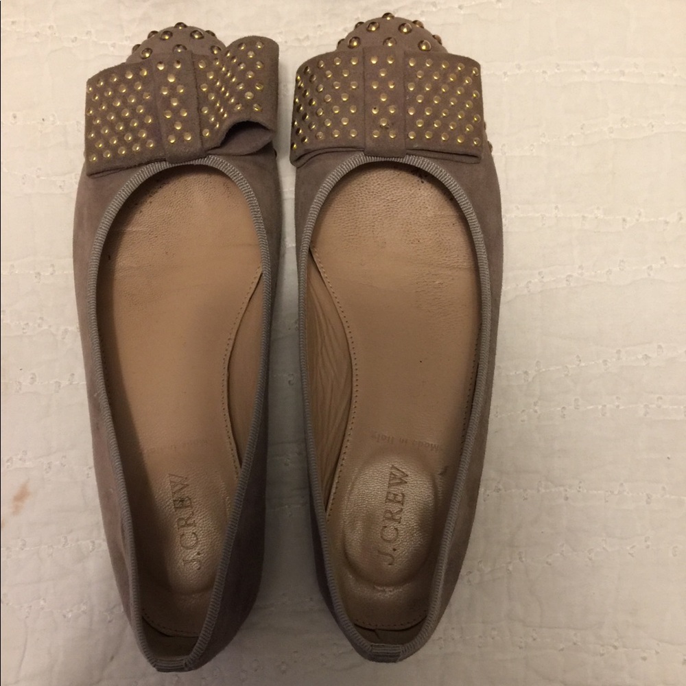 J. Crew studded bow flats